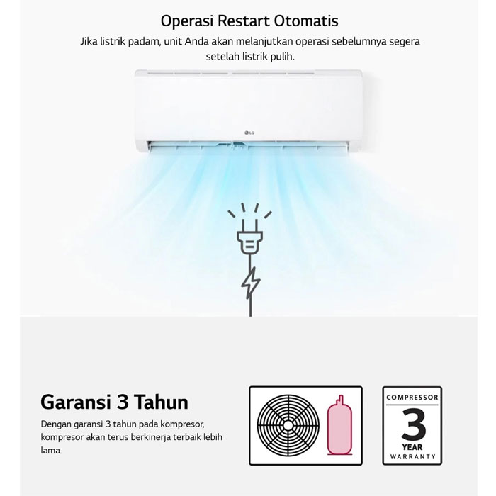 LG AC Standard Wall Mounted Split 1/2 PK - H05TN4